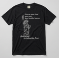 Statue of Liberty Minimalist Line Art Tee — "Give me your tired, your poor" Cotton T-Shirt