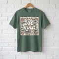 Be Kind Floral T-Shirt — Linocut Vintage Rose Positive Message Tee