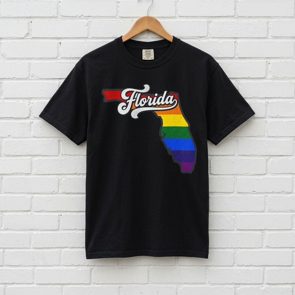 Florida Rainbow State Map T-Shirt
