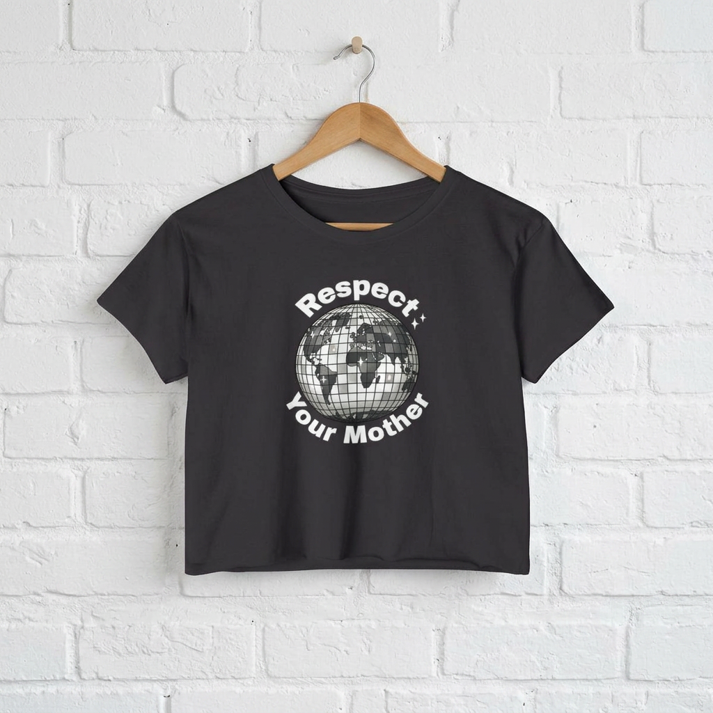 Respect Your Mother Crop Top — Earth Disco Graphic Women's Festival Tee