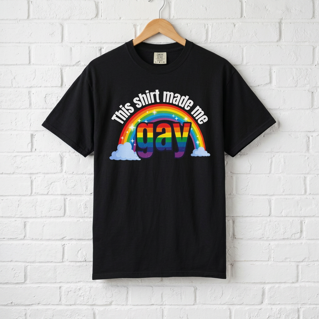 This Shirt Made Me Gay Rainbow Graphic T-Shirt