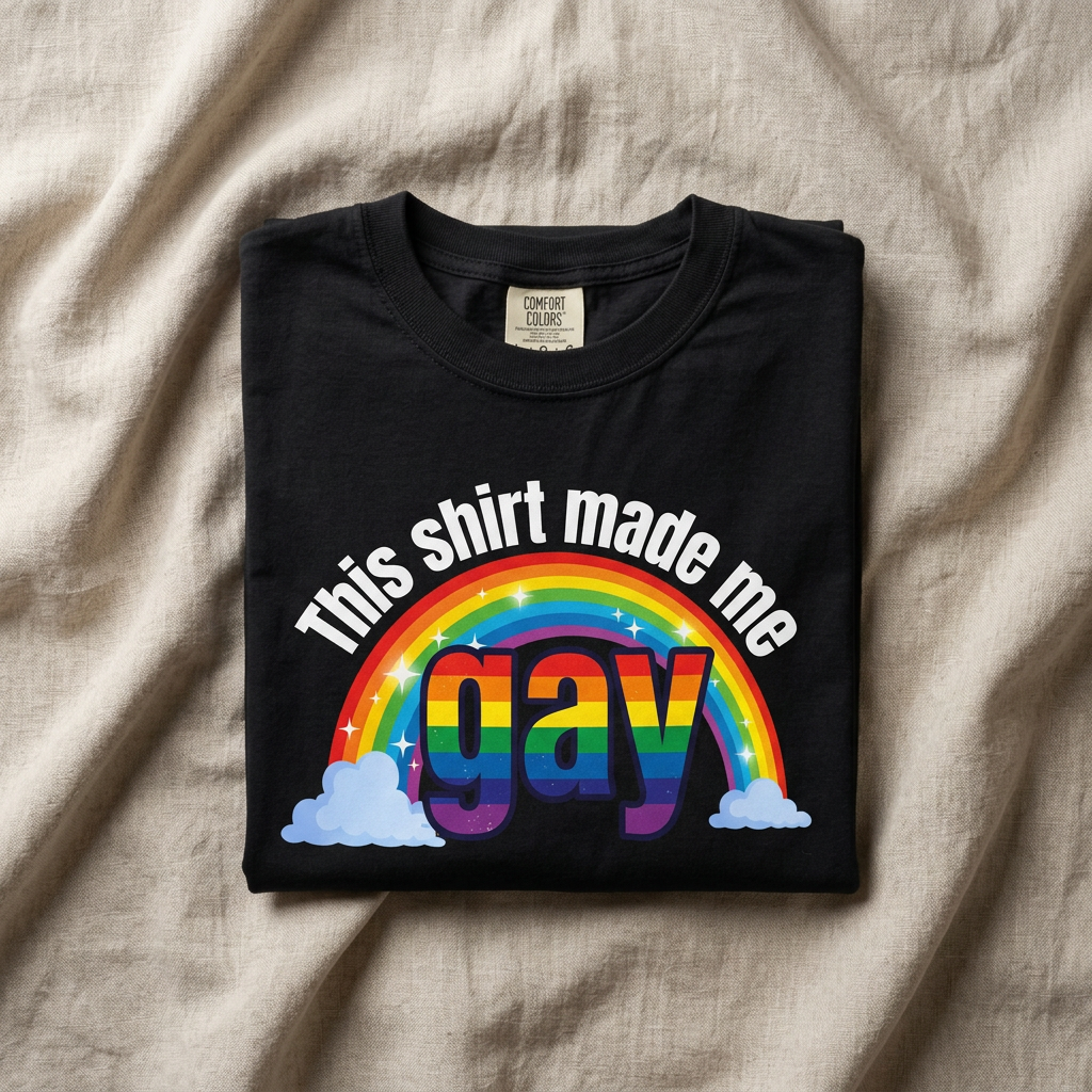 This Shirt Made Me Gay Rainbow Graphic T-Shirt