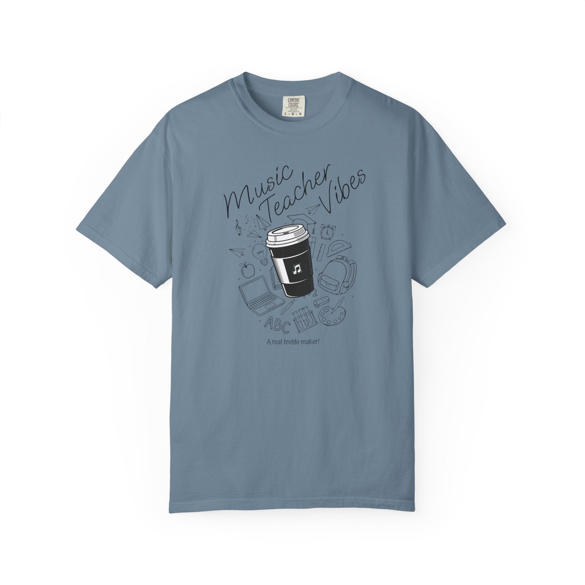 Music Teacher Vibes Doodle T-shirt | School Supplies Illustration