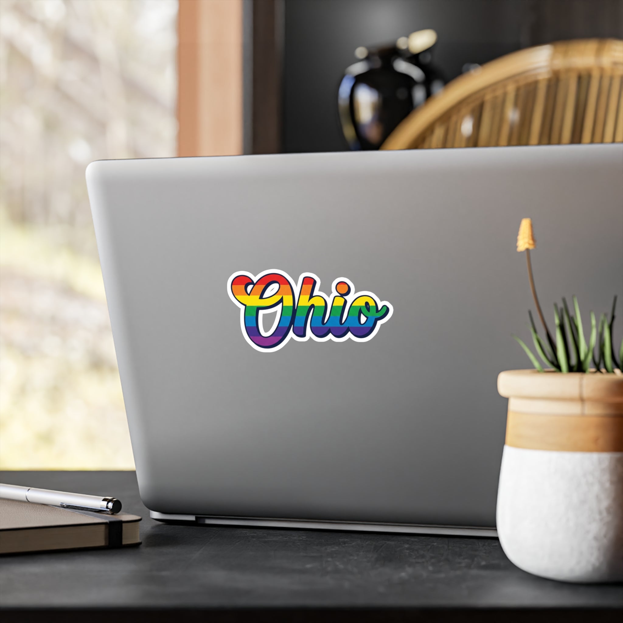 Ohio Rainbow Vinyl Sticker — Pride State Kiss-Cut Decal