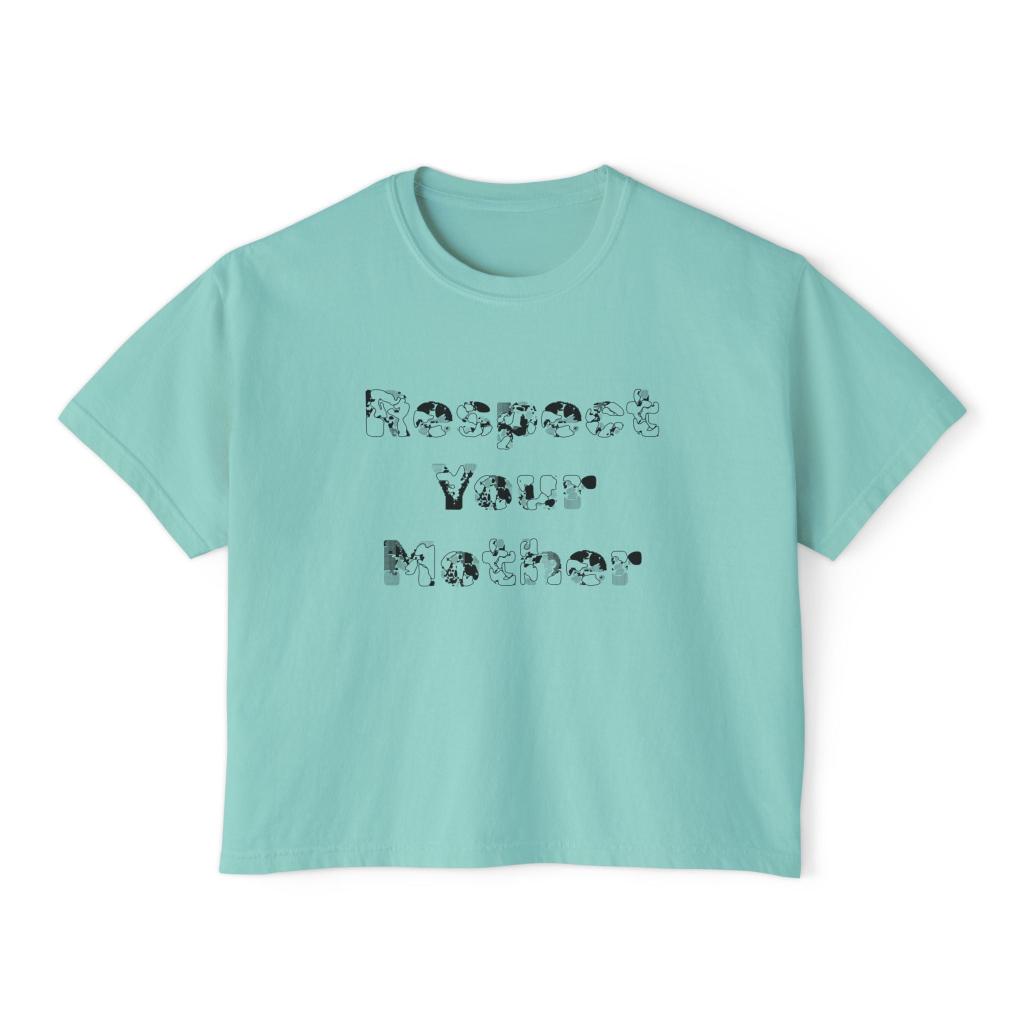 Boxy Tee — Minimalist "Respect Your Mother" Crop T-Shirt