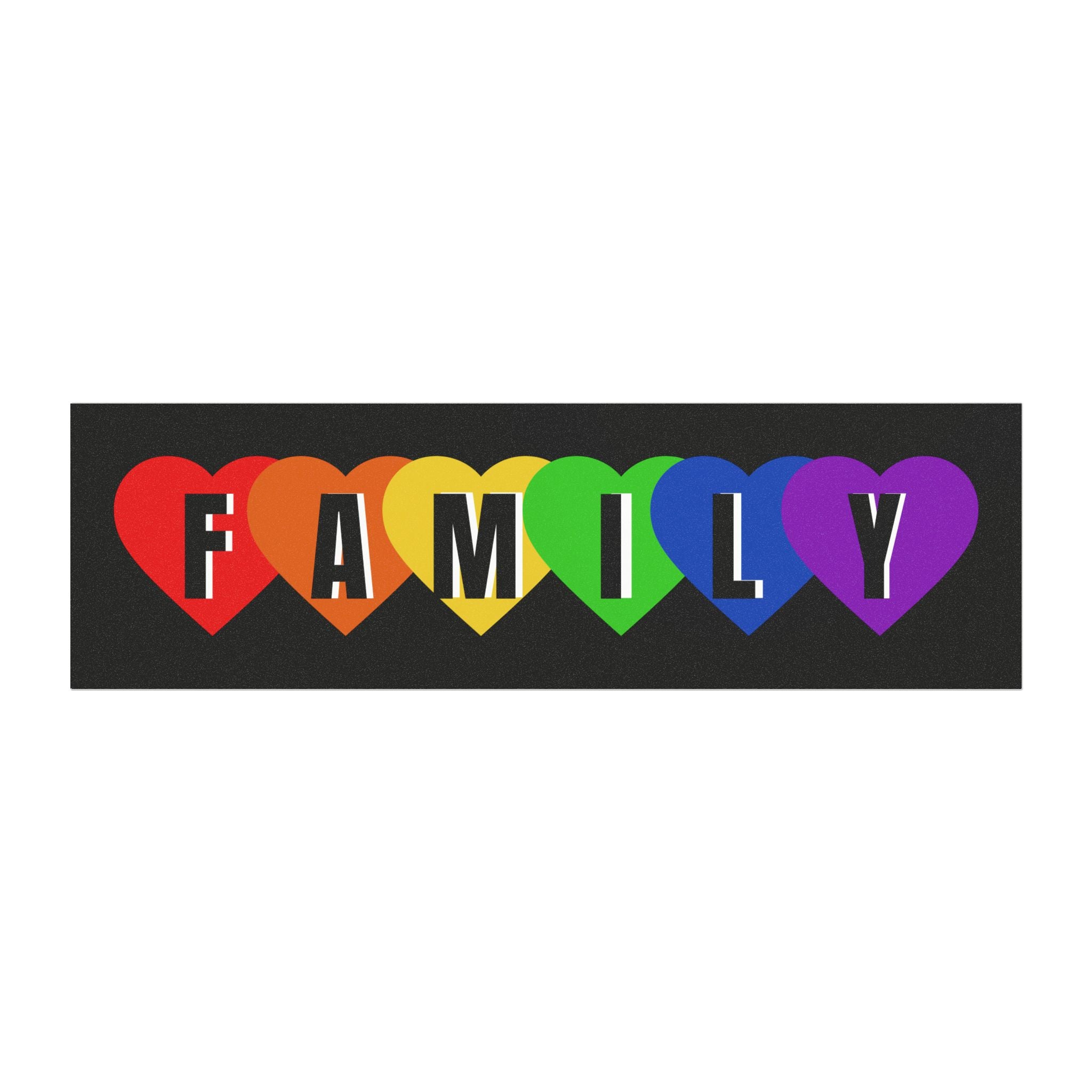 Rainbow HEARTS "FAMILY" Car Magnet — LGBTQ+ Pride Family Bumper Sticker