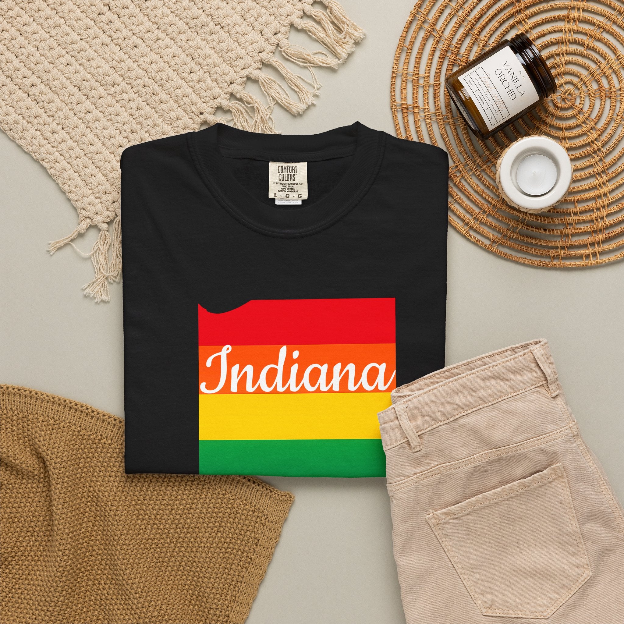 Rainbow Pride Indiana T-shirt | State Map Shirt