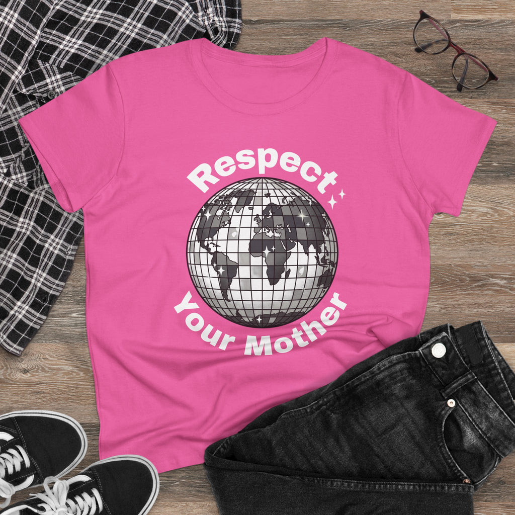Respect Your Mother Disco Earth Tee — Women's Environmental Graphic T-Shirt