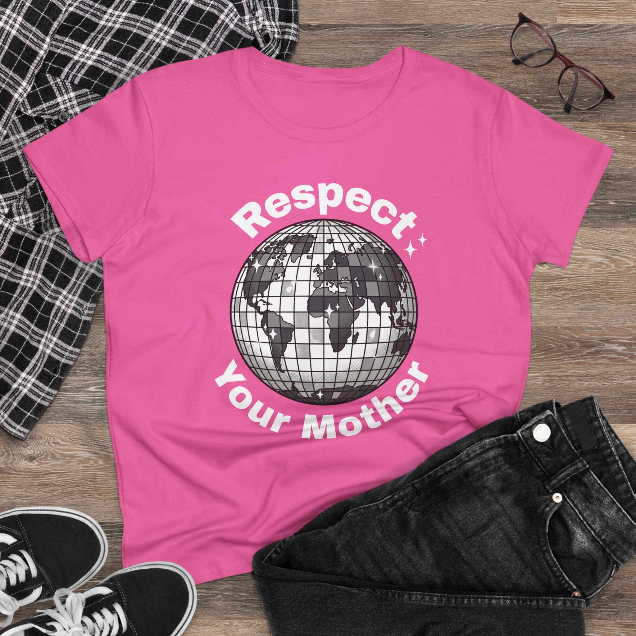 Respect Your Mother Disco Earth Tee — Women's Environmental Graphic T-Shirt