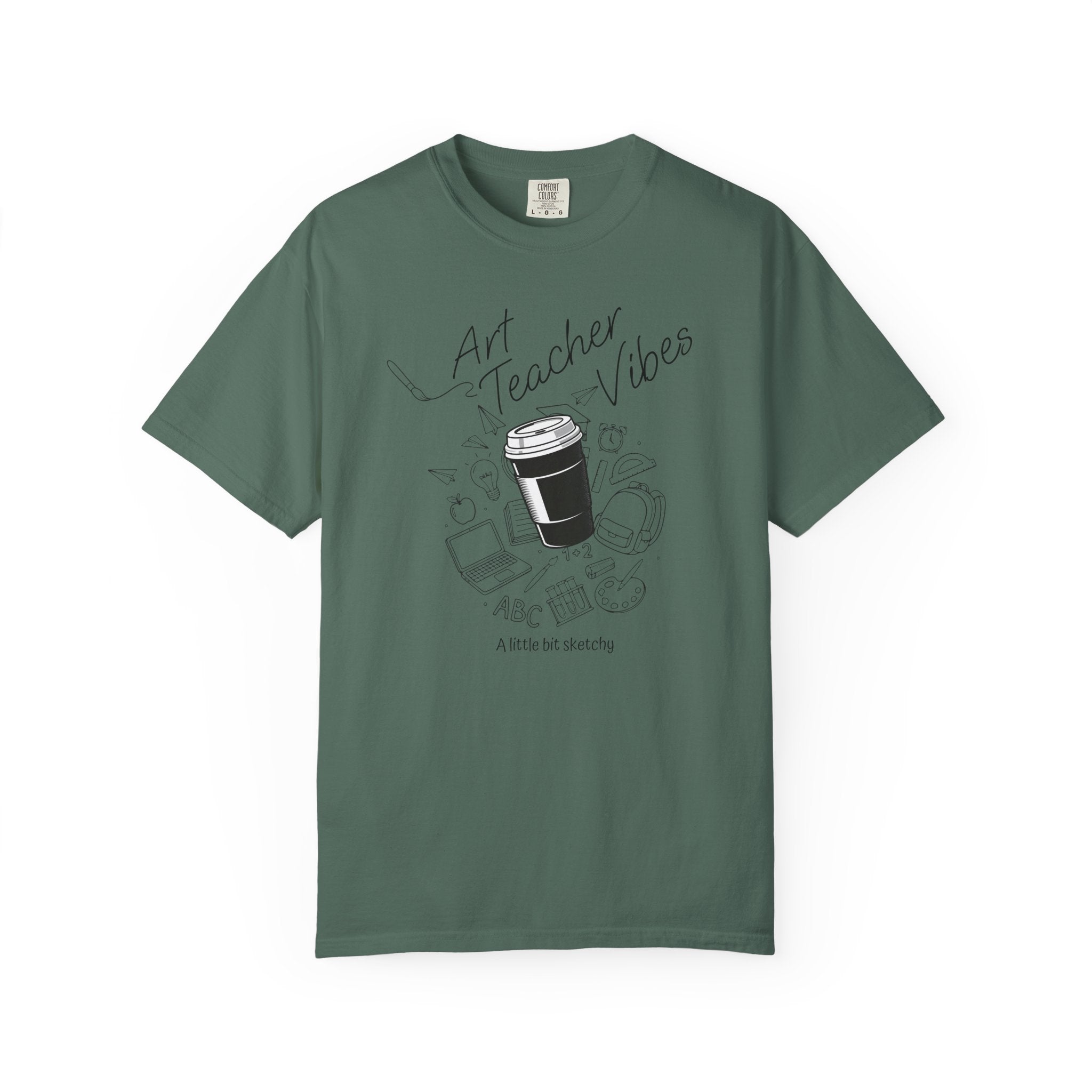 Art Teacher Vibes Doodle T-shirt | School Supplies Illustration