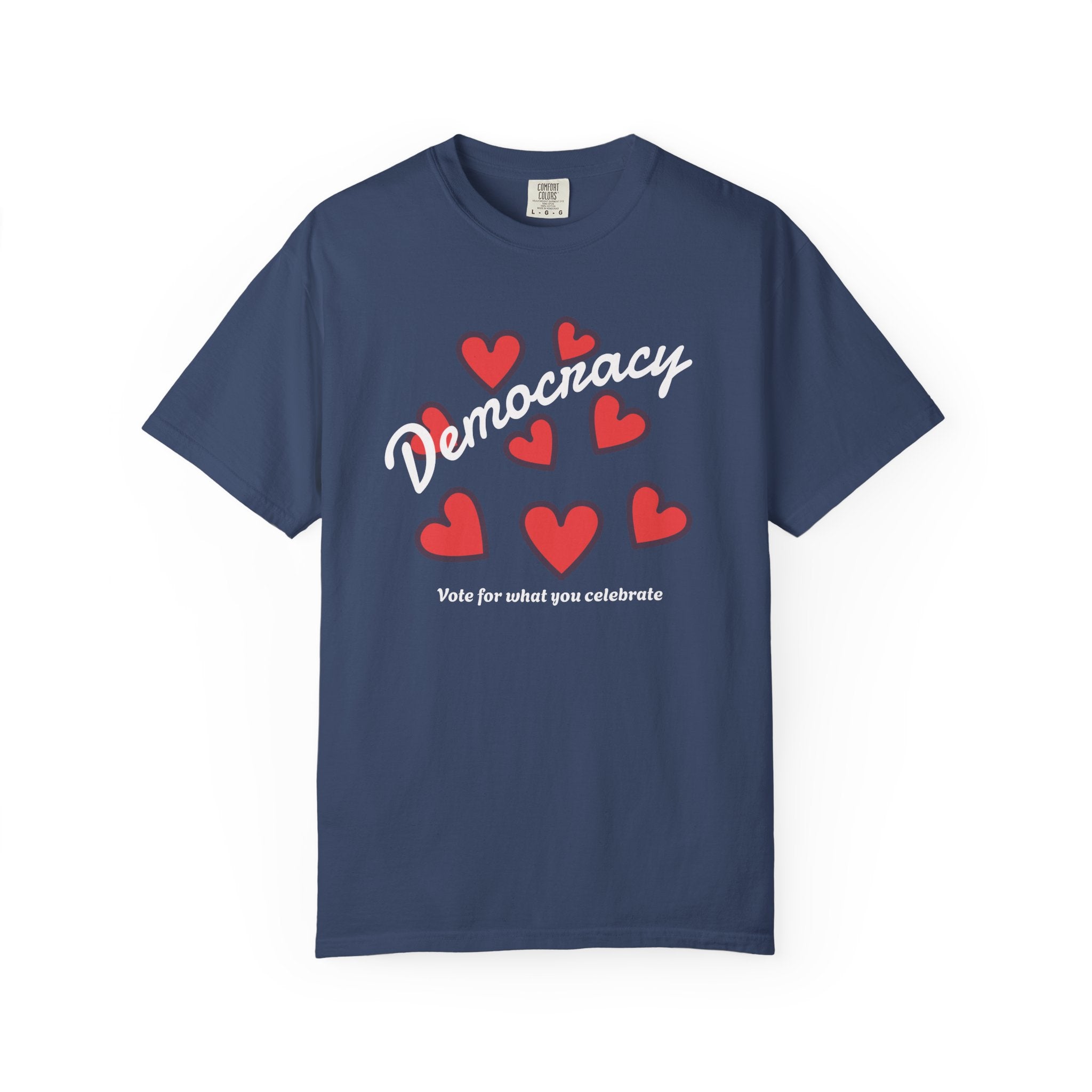 Democracy Hearts T-Shirt — USA Vote Tee