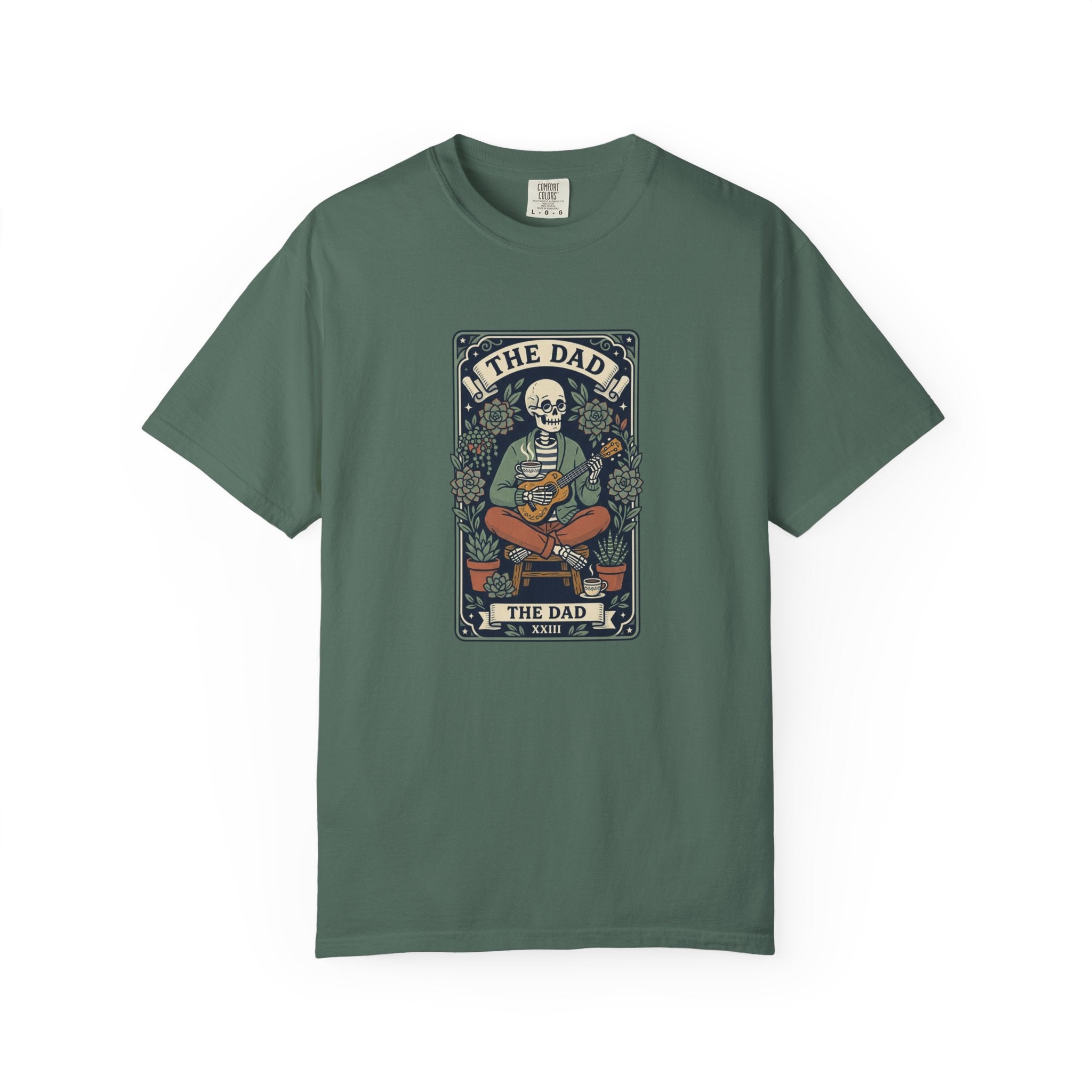 The Dad Skeleton Playing Guitar T-shirt | Tarot Style Illustration, Folk Art