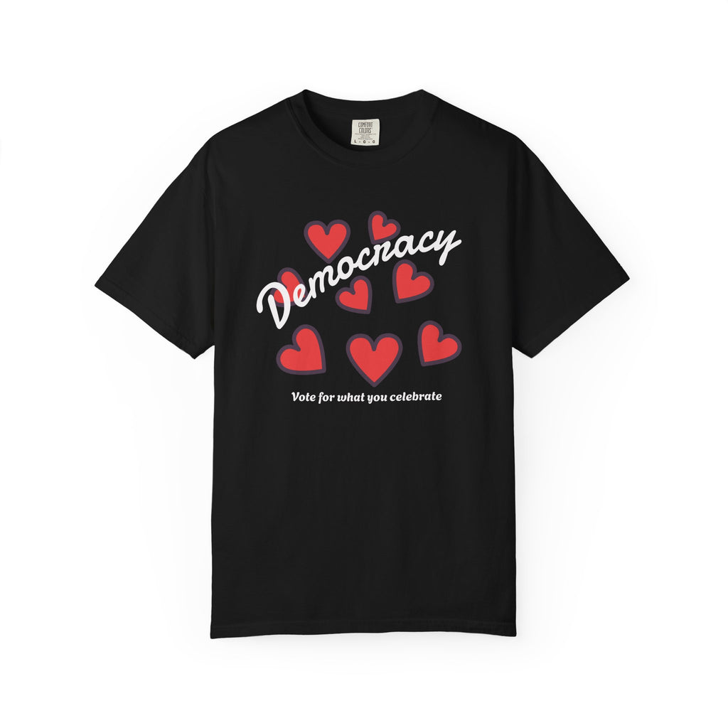 Democracy Hearts T-Shirt — USA Vote Tee