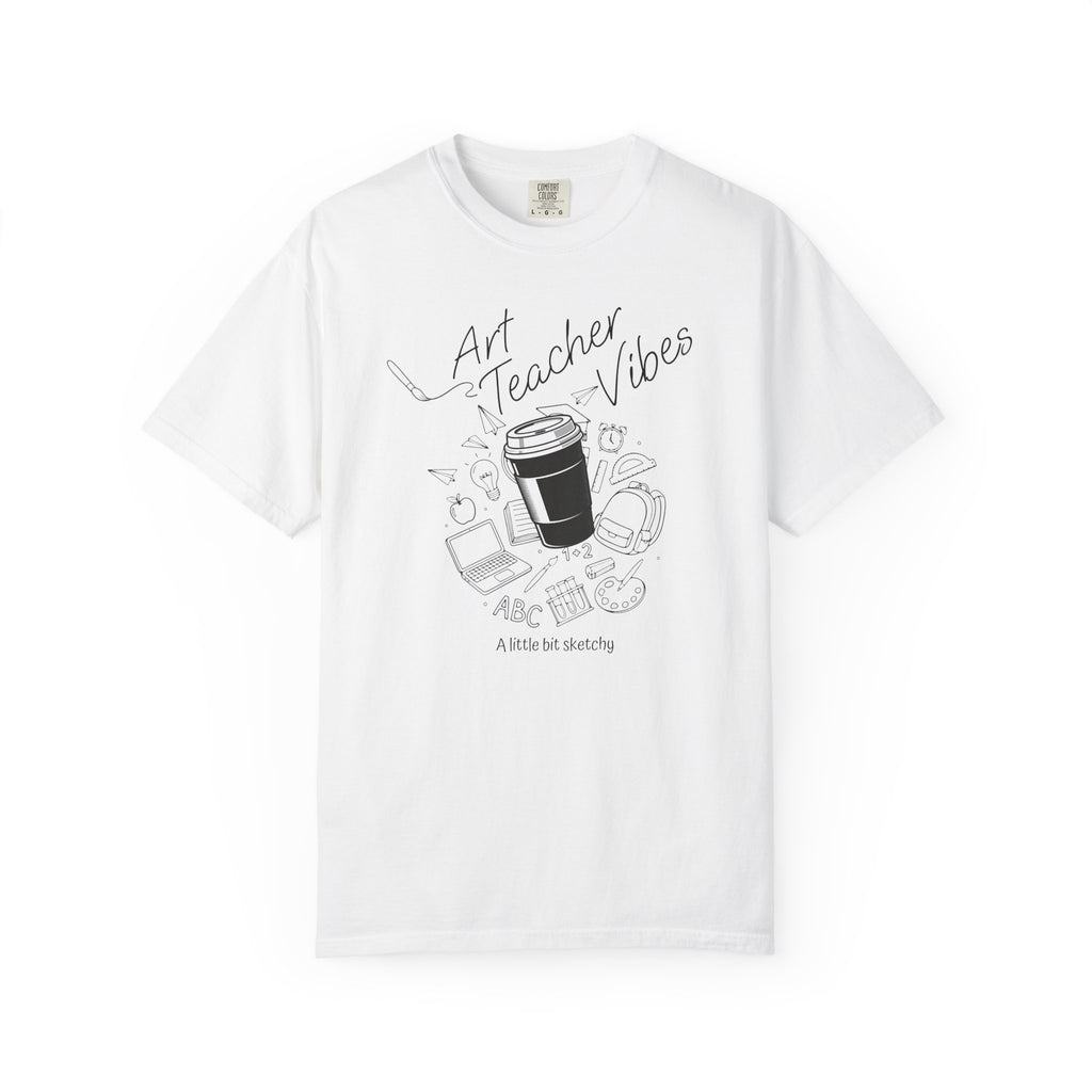 Art Teacher Vibes Doodle T-shirt | School Supplies Illustration