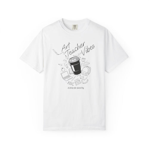 Art Teacher Vibes Doodle T-shirt | School Supplies Illustration