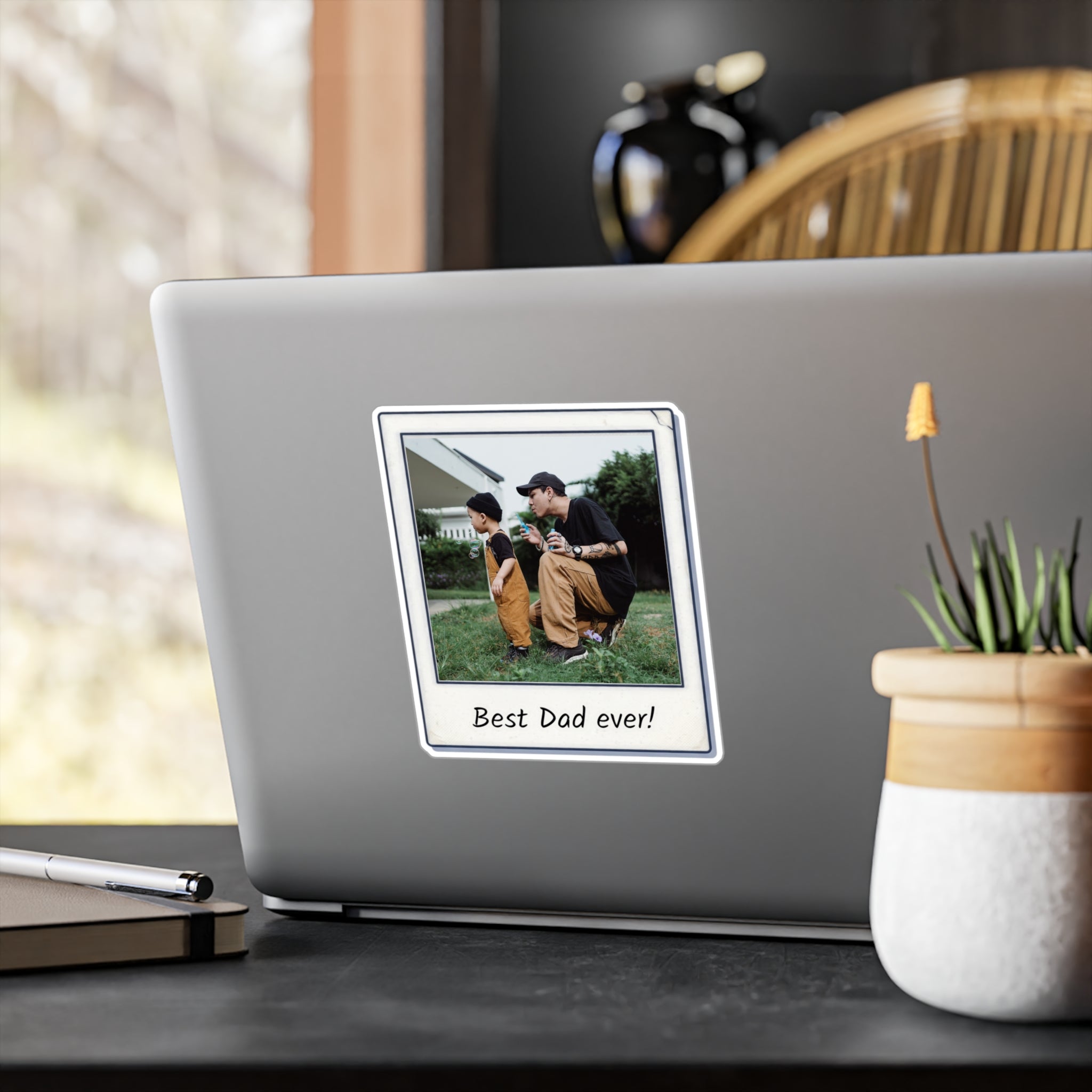 Personalizable Words and Photo Vintage Polaroid Kiss-Cut Vinyl Sticker