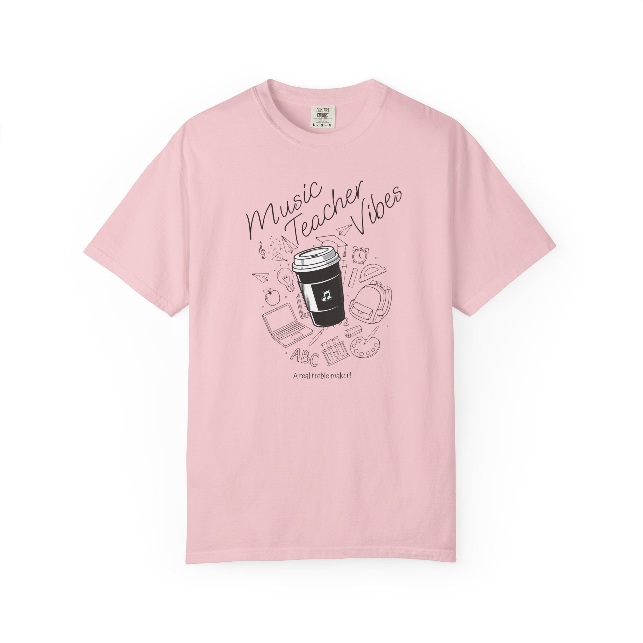 Music Teacher Vibes Doodle T-shirt | School Supplies Illustration