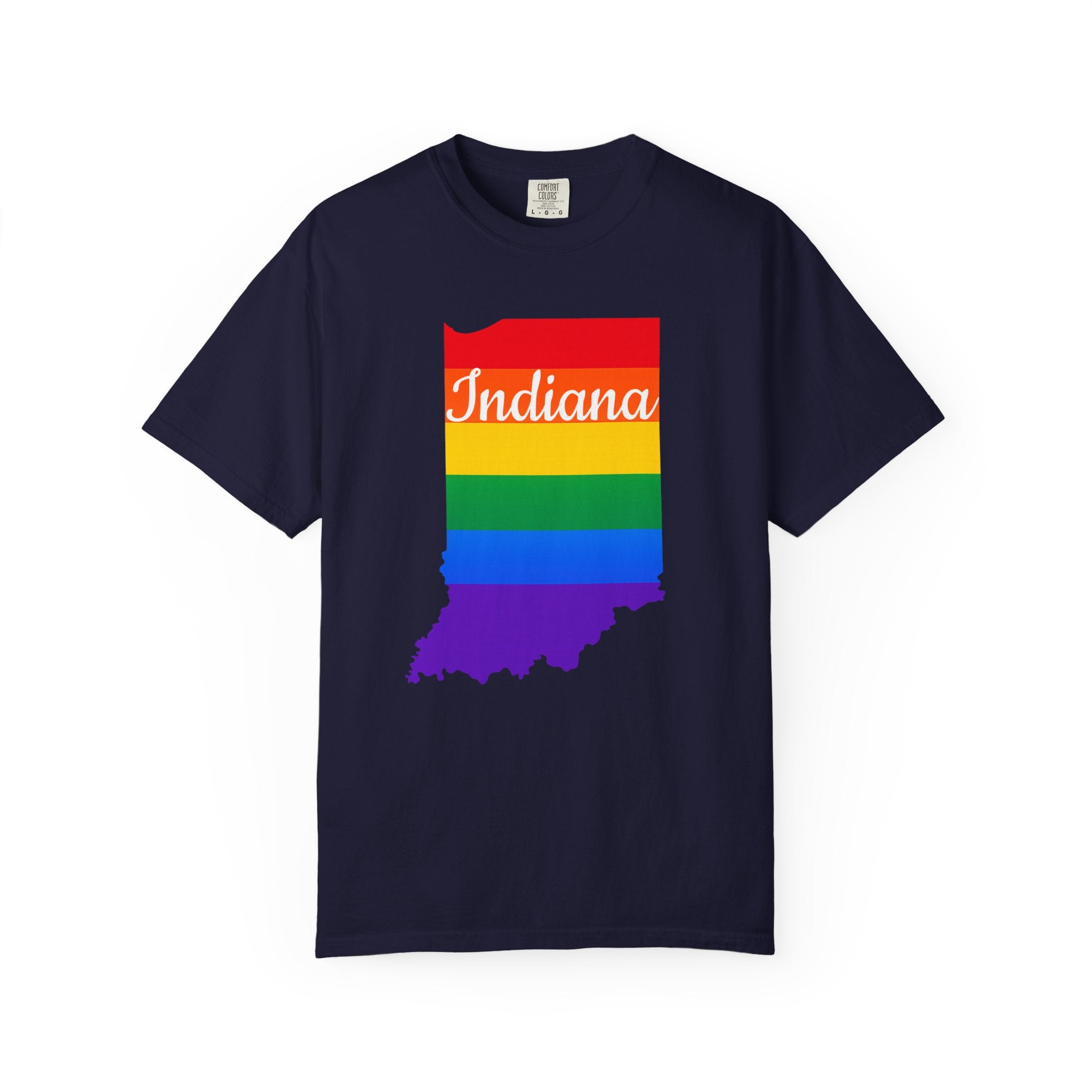 Rainbow Pride Indiana T-shirt | State Map Shirt