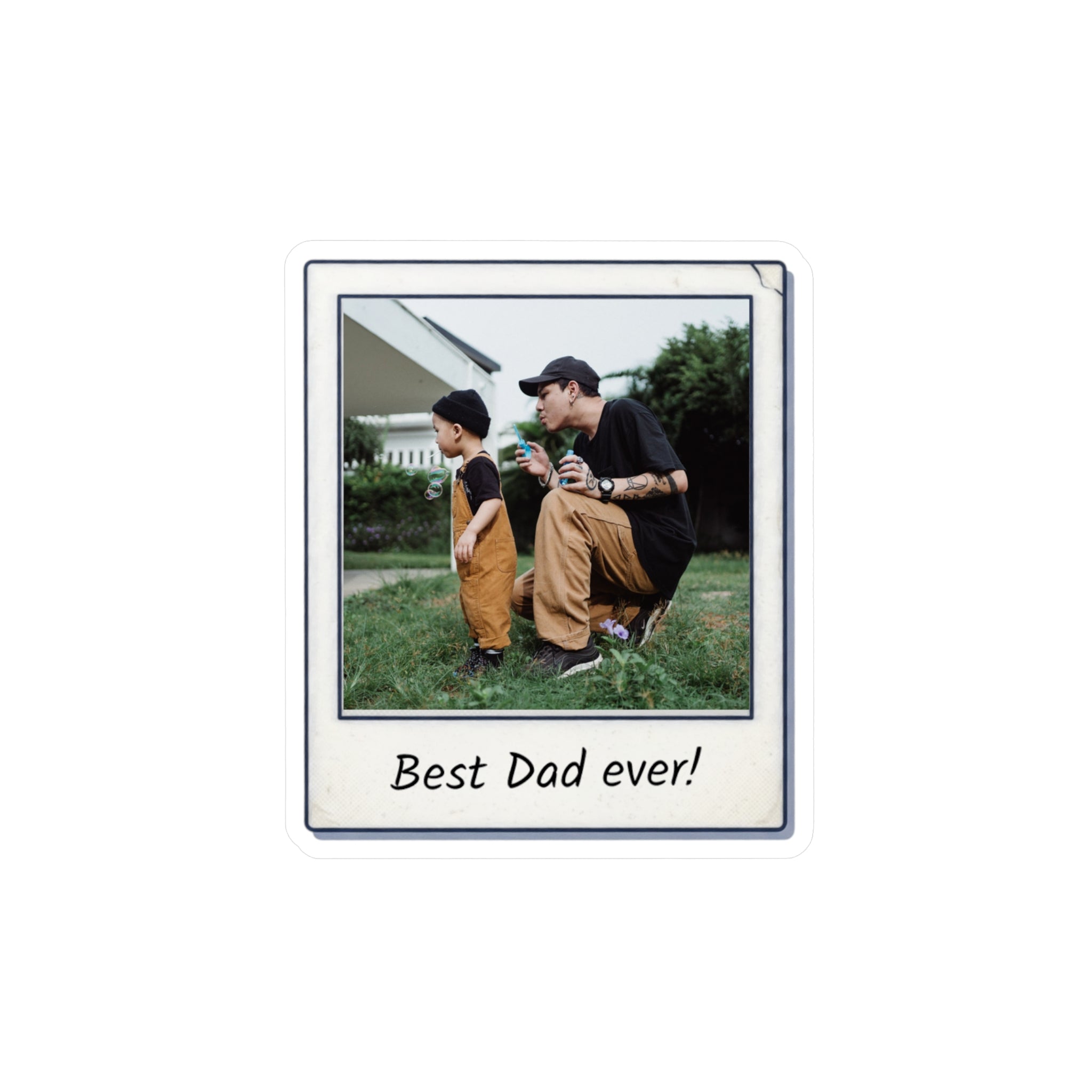 Personalizable Words and Photo Vintage Polaroid Kiss-Cut Vinyl Sticker