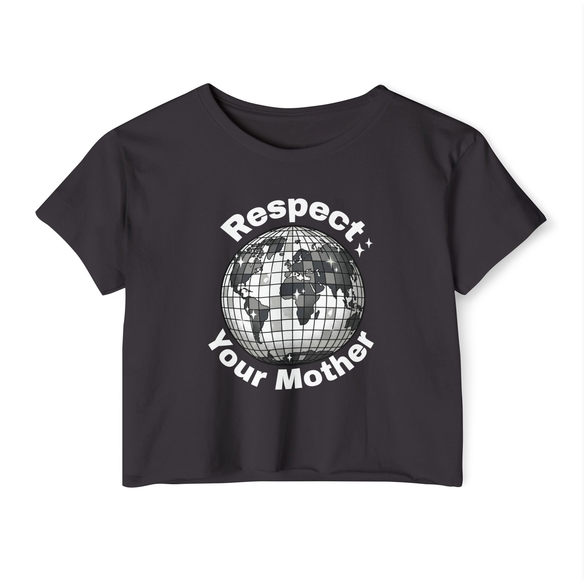 Respect Your Mother Crop Top — Earth Disco Graphic Women's Festival Tee