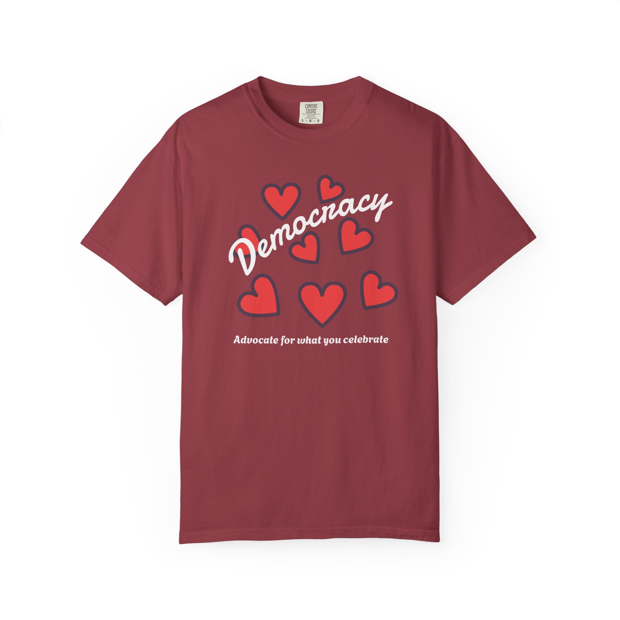 Democracy Hearts T-Shirt — USA Advocate Tee