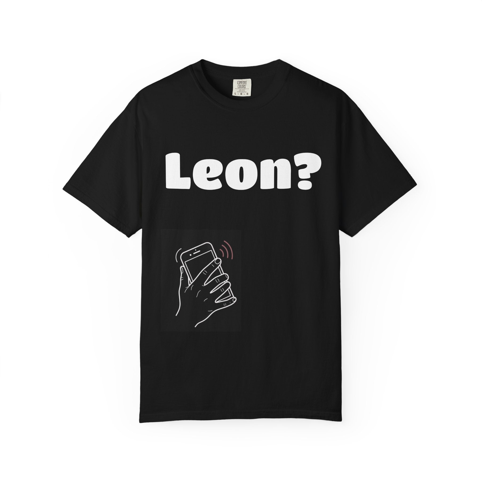 Leon? T-shirt | Playful Bubble Letter Text Tee