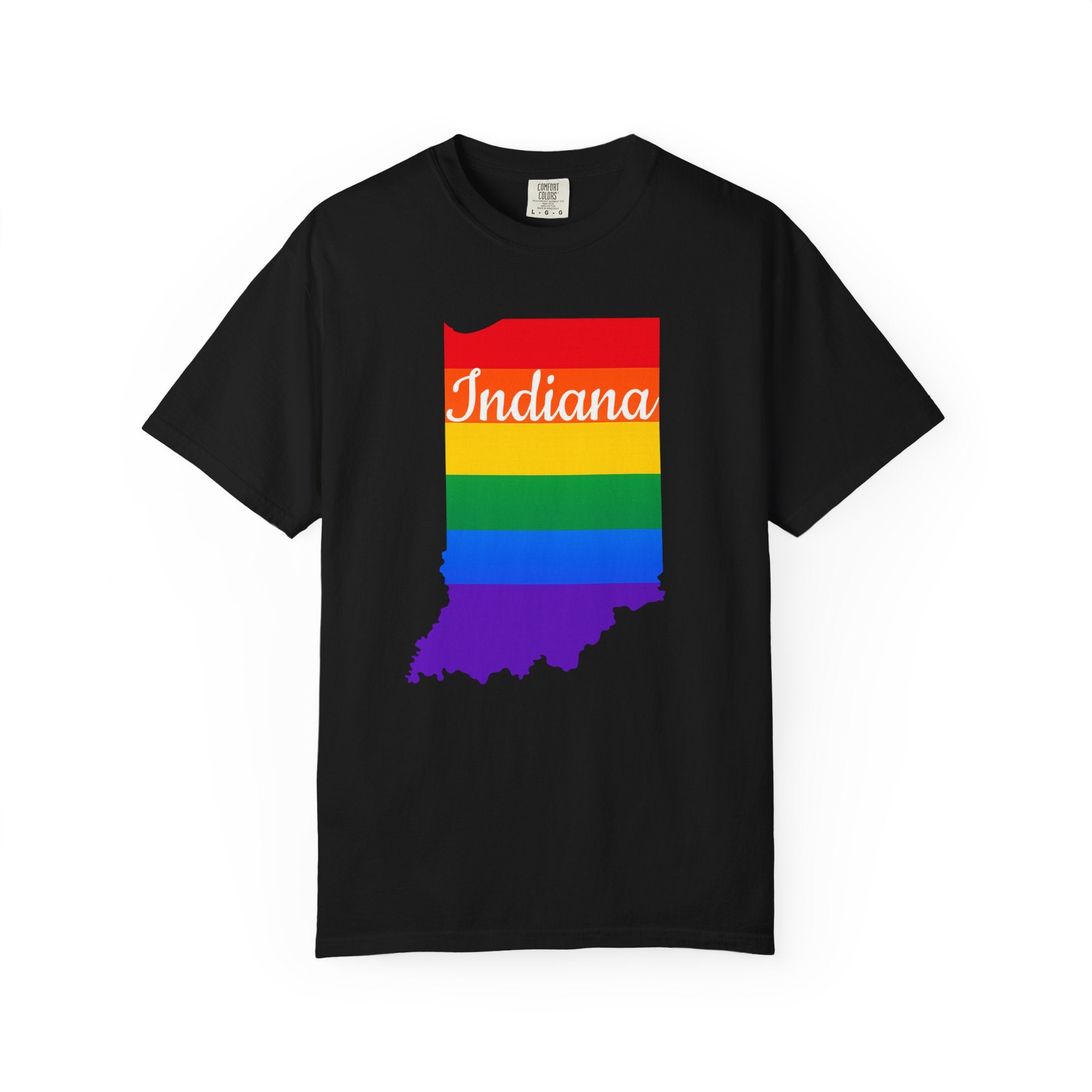 Rainbow Pride Indiana T-shirt | State Map Shirt