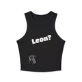 Leon? Bubble Text Tank Top | Cropped Ribbed Racer Tank