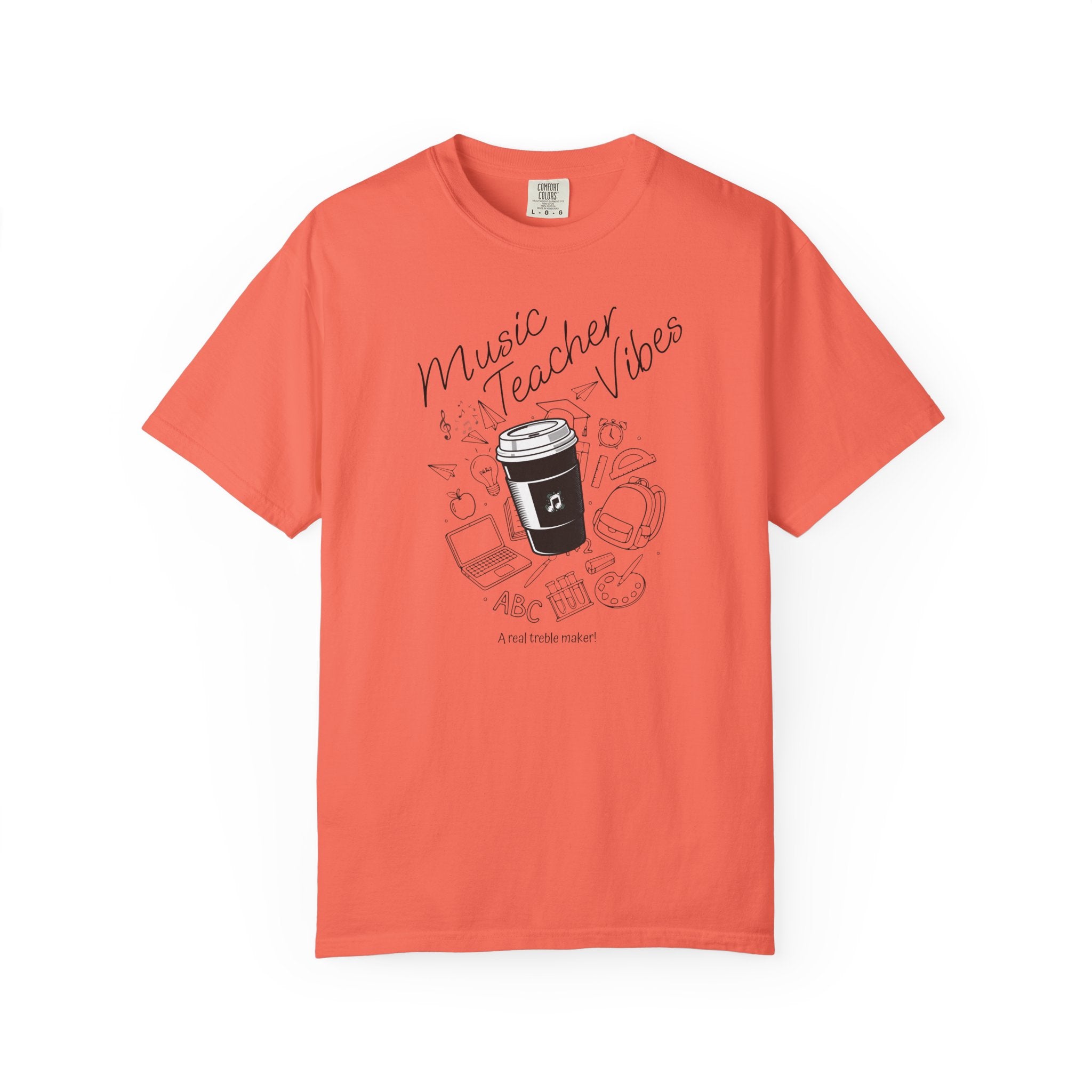 Music Teacher Vibes Doodle T-shirt | School Supplies Illustration