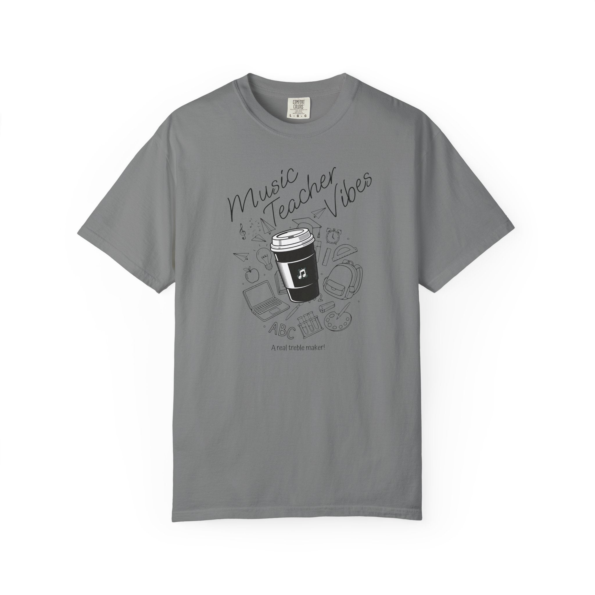 Music Teacher Vibes Doodle T-shirt | School Supplies Illustration