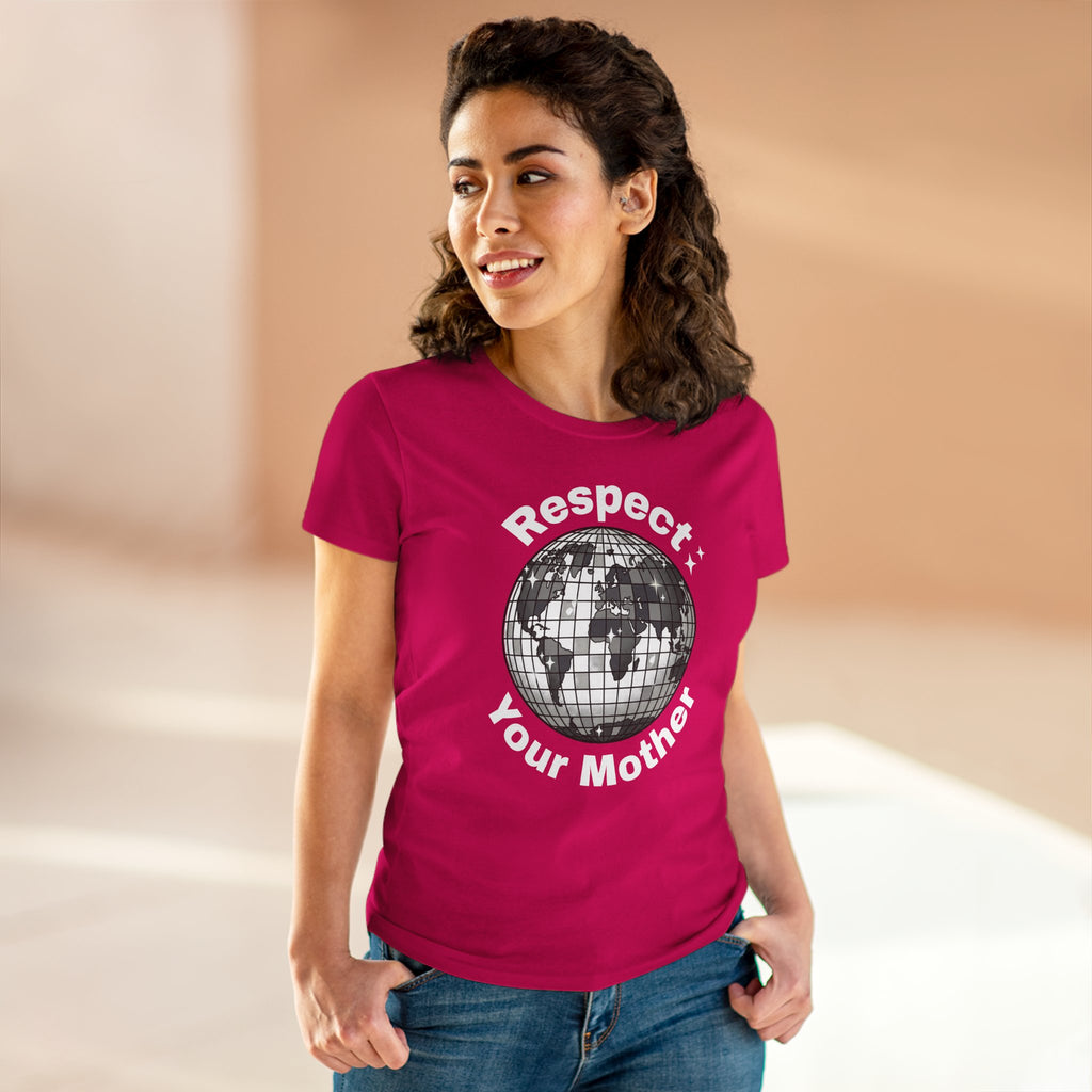 Respect Your Mother Disco Earth Tee — Women's Environmental Graphic T-Shirt