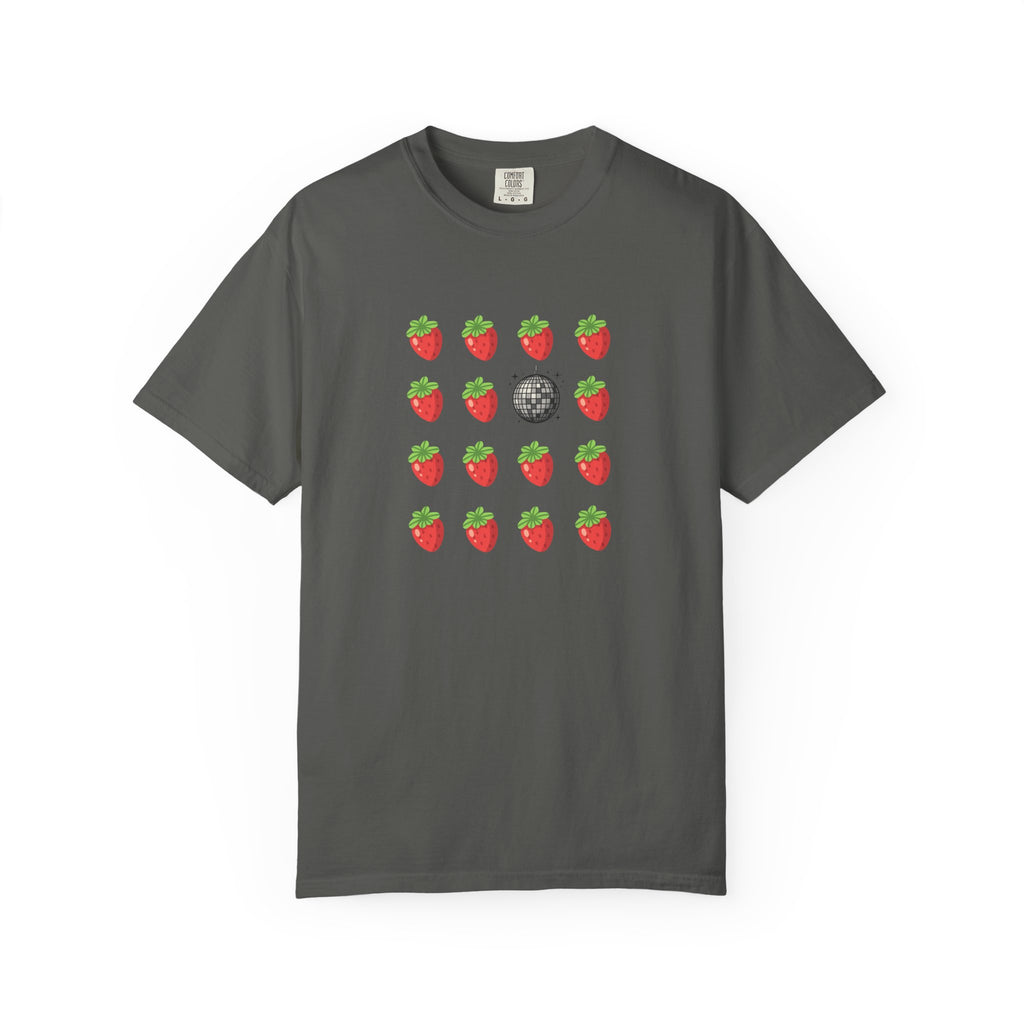 Strawberry All the Time Disco Tee — Cute Retro Fruit Graphic Tee