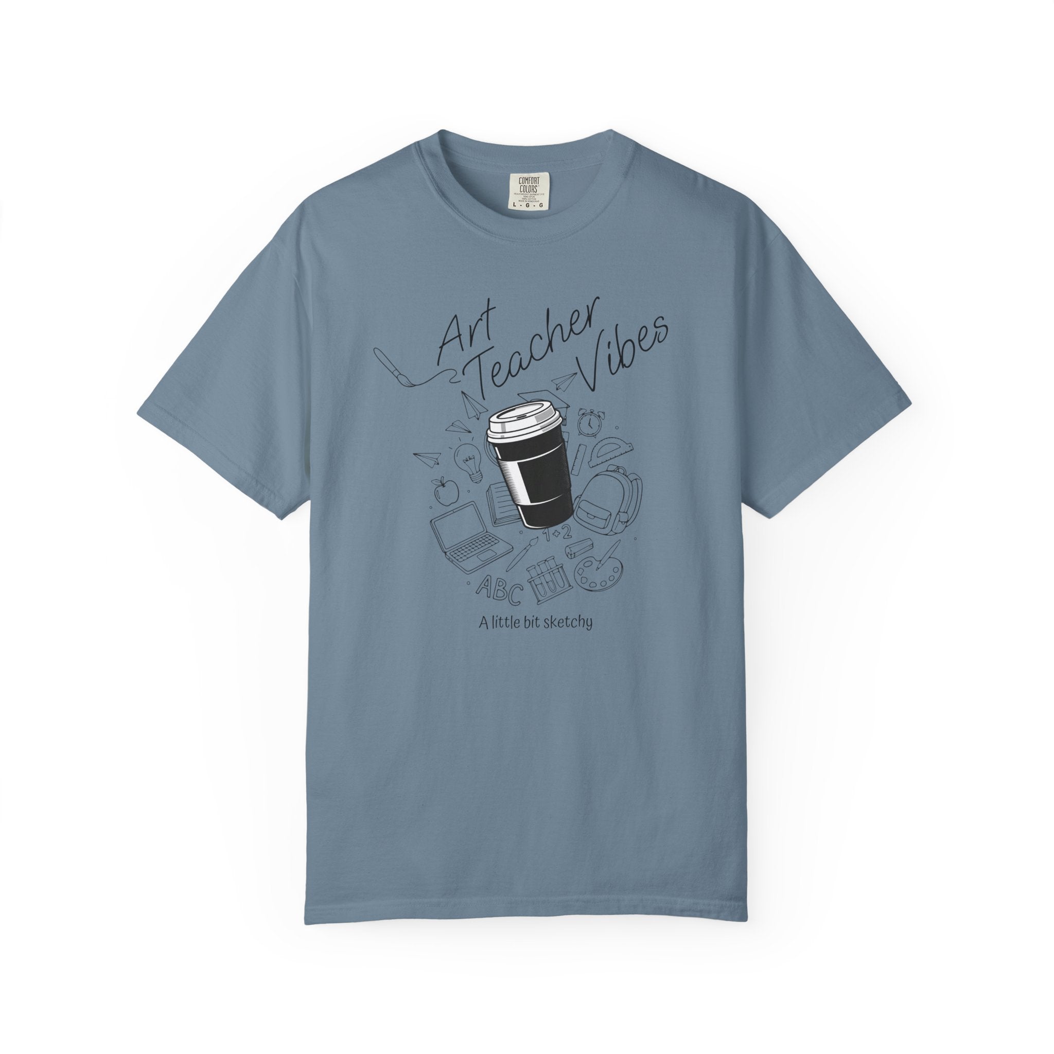 Art Teacher Vibes Doodle T-shirt | School Supplies Illustration