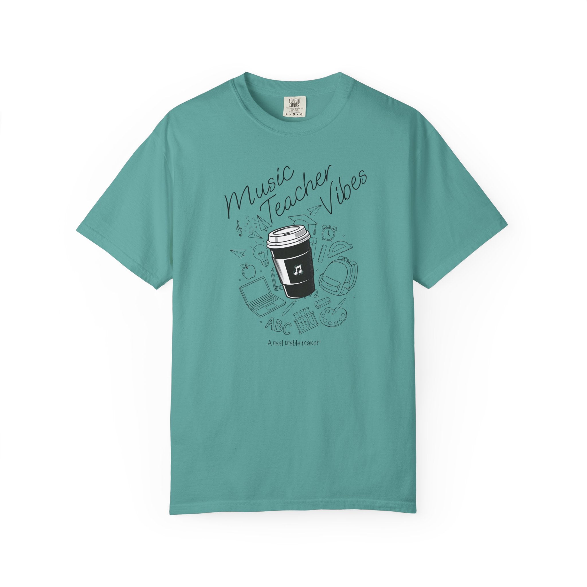 Music Teacher Vibes Doodle T-shirt | School Supplies Illustration