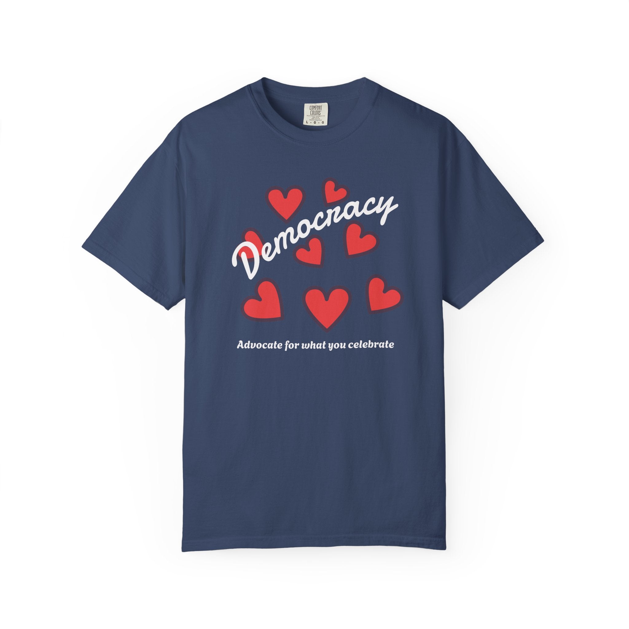 Democracy Hearts T-Shirt — USA Advocate Tee