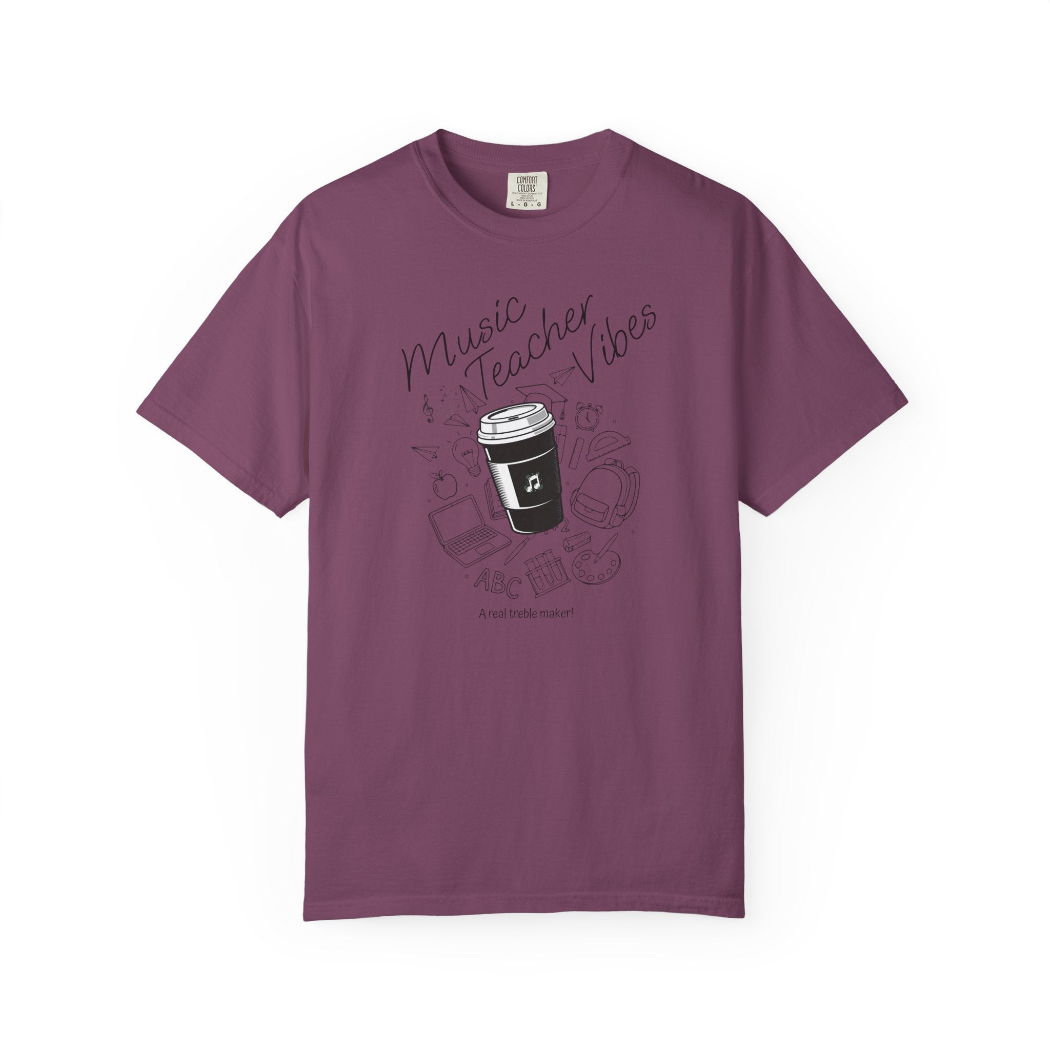 Music Teacher Vibes Doodle T-shirt | School Supplies Illustration