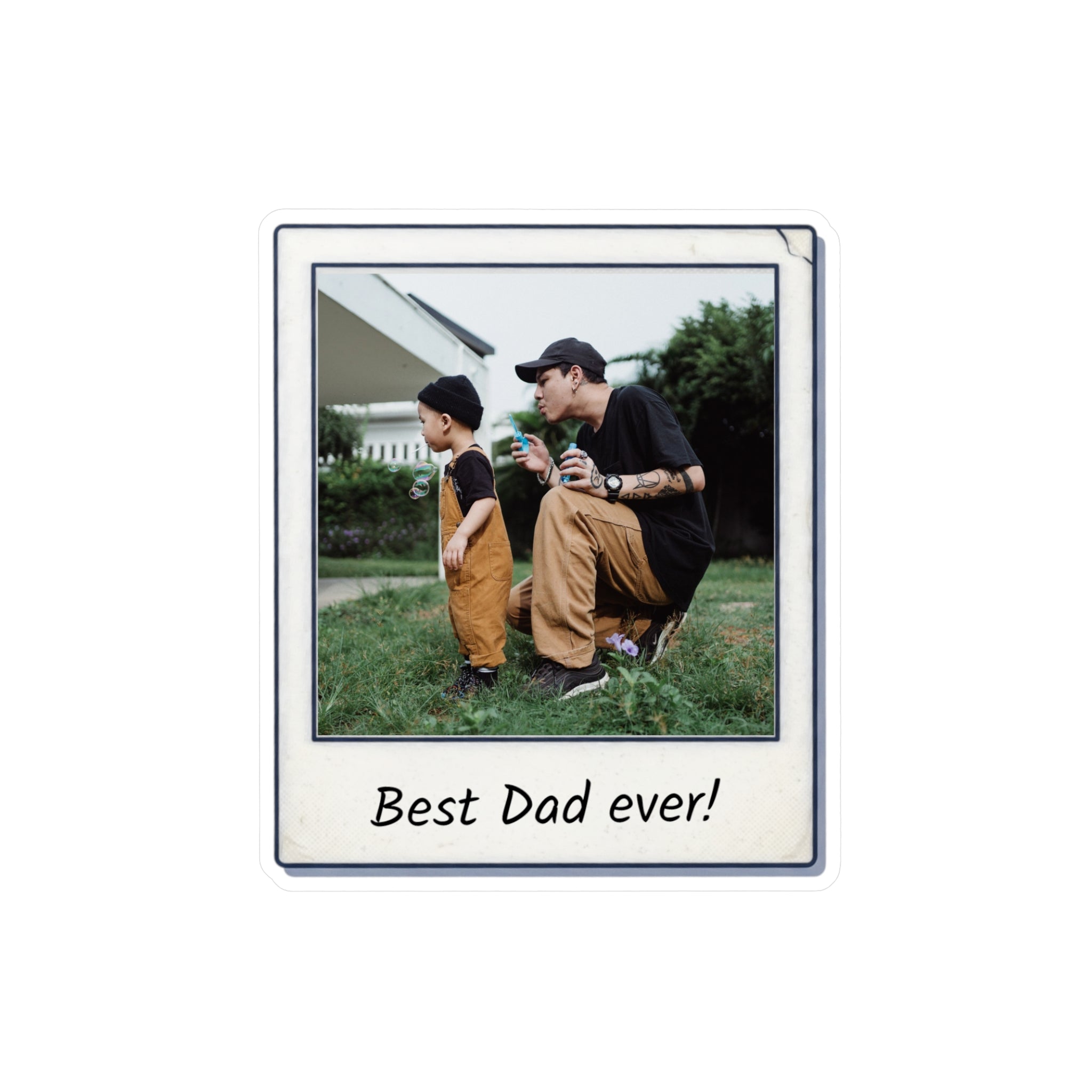 Personalizable Words and Photo Vintage Polaroid Kiss-Cut Vinyl Sticker