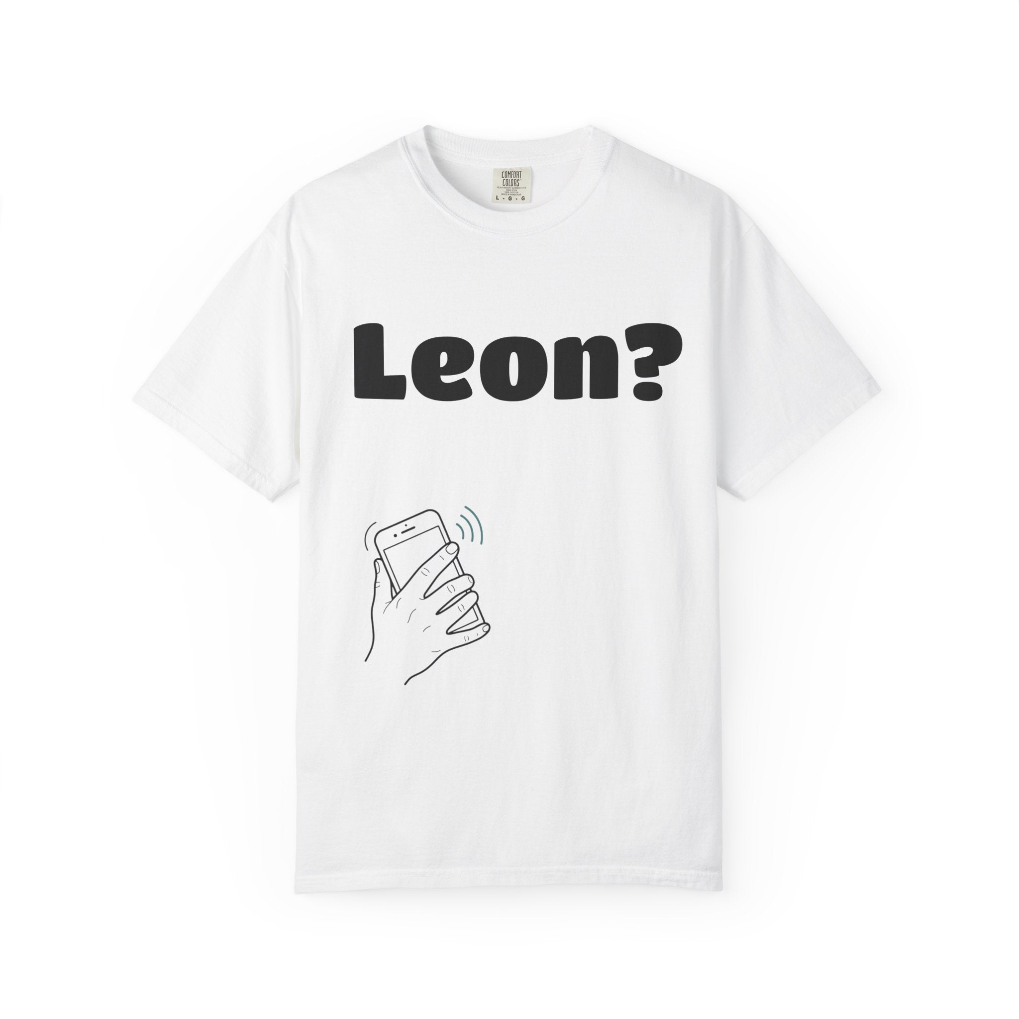 Leon? T-shirt | Playful Bubble Letter Text Tee