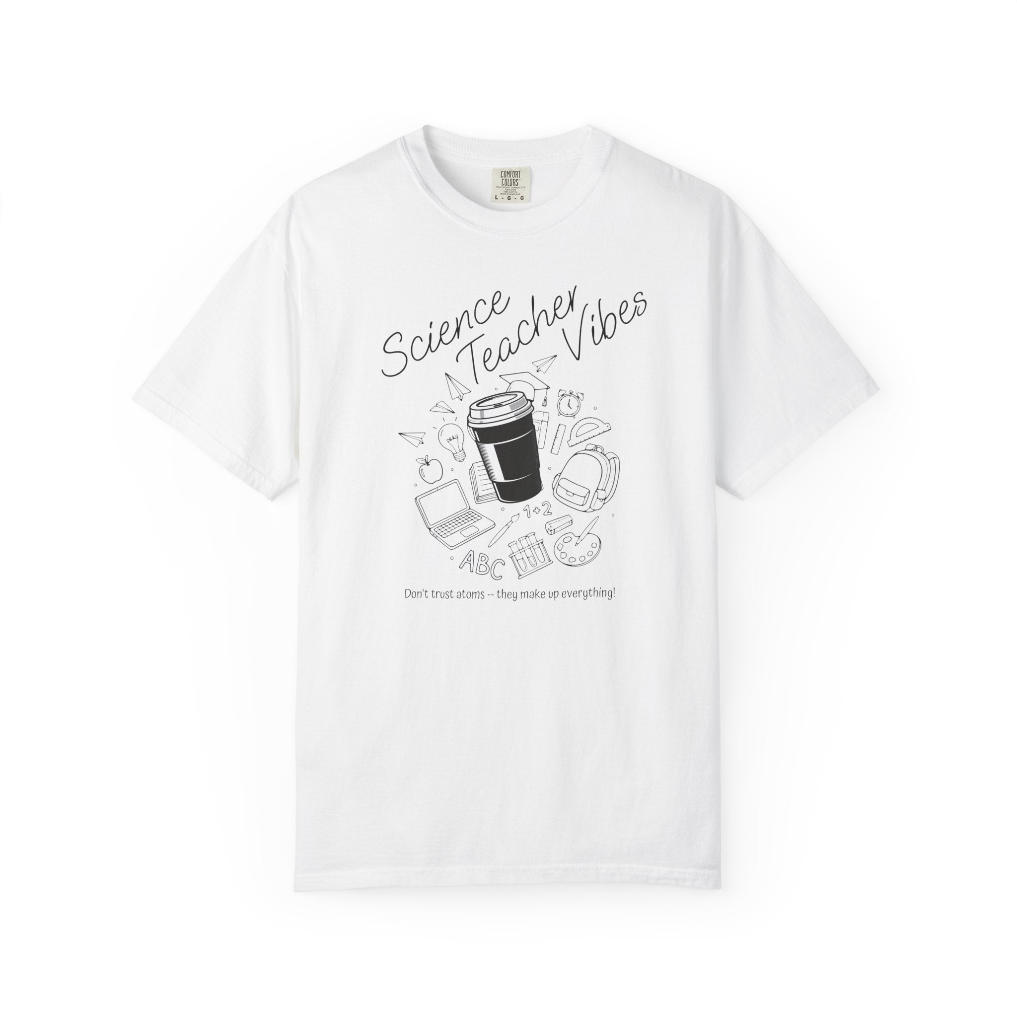 Science Teacher Vibes Doodle T-shirt | School Supplies Illustration