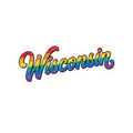 Wisconsin Rainbow Script Sticker — Pride State Kiss-Cut Vinyl Decal